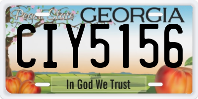 GA license plate CIY5156