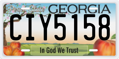 GA license plate CIY5158