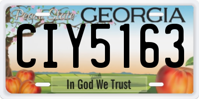 GA license plate CIY5163