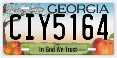 GA license plate CIY5164