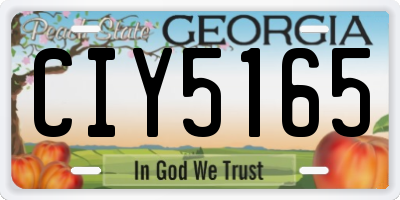 GA license plate CIY5165