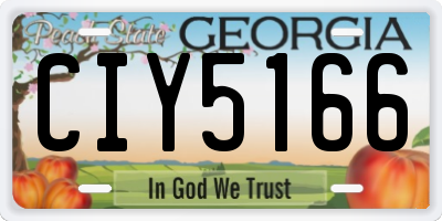 GA license plate CIY5166