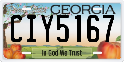 GA license plate CIY5167