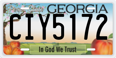 GA license plate CIY5172