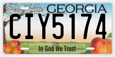 GA license plate CIY5174
