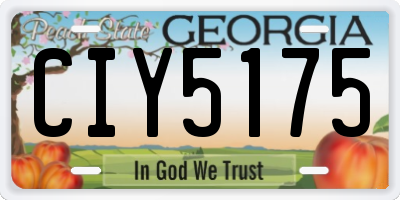 GA license plate CIY5175