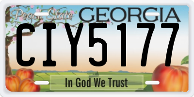 GA license plate CIY5177