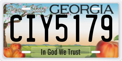 GA license plate CIY5179