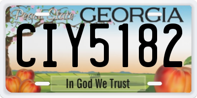 GA license plate CIY5182