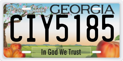GA license plate CIY5185