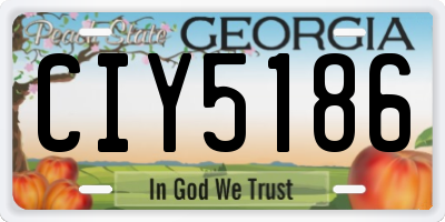 GA license plate CIY5186