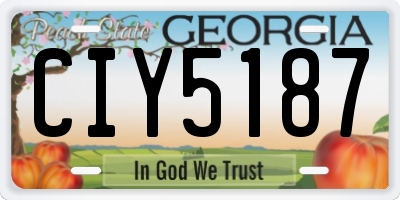 GA license plate CIY5187
