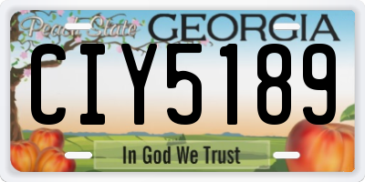 GA license plate CIY5189