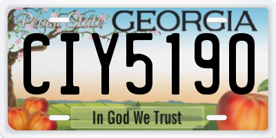 GA license plate CIY5190