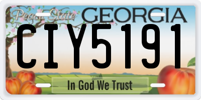 GA license plate CIY5191