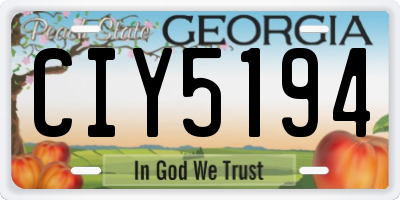 GA license plate CIY5194
