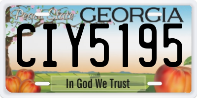 GA license plate CIY5195