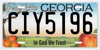 GA license plate CIY5196