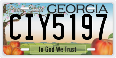GA license plate CIY5197
