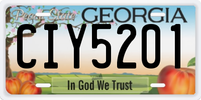 GA license plate CIY5201
