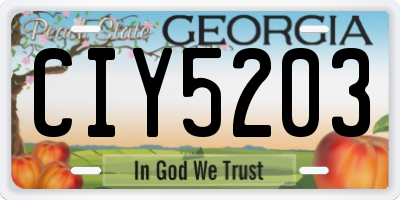 GA license plate CIY5203