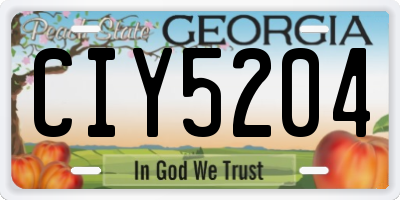 GA license plate CIY5204