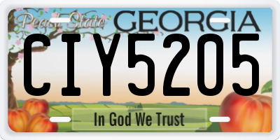 GA license plate CIY5205