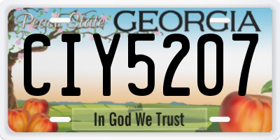 GA license plate CIY5207