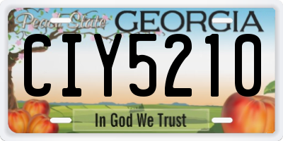 GA license plate CIY5210