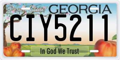GA license plate CIY5211