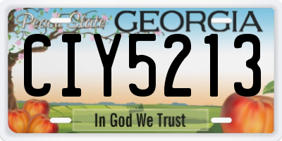 GA license plate CIY5213