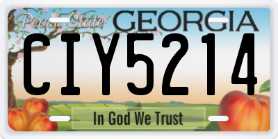 GA license plate CIY5214
