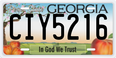 GA license plate CIY5216