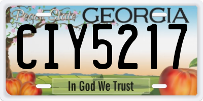 GA license plate CIY5217