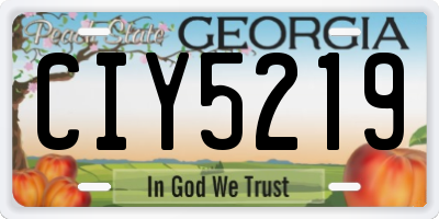 GA license plate CIY5219