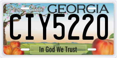 GA license plate CIY5220