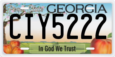 GA license plate CIY5222