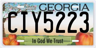 GA license plate CIY5223