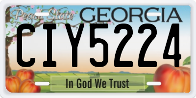 GA license plate CIY5224