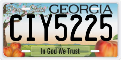 GA license plate CIY5225