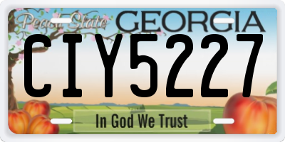 GA license plate CIY5227
