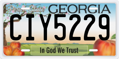 GA license plate CIY5229