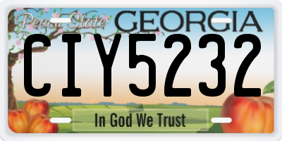 GA license plate CIY5232