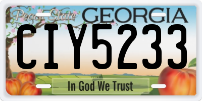 GA license plate CIY5233