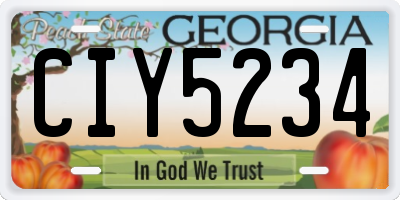 GA license plate CIY5234