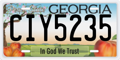 GA license plate CIY5235