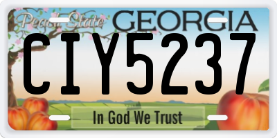 GA license plate CIY5237