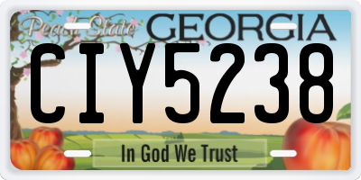 GA license plate CIY5238