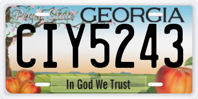 GA license plate CIY5243