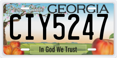 GA license plate CIY5247